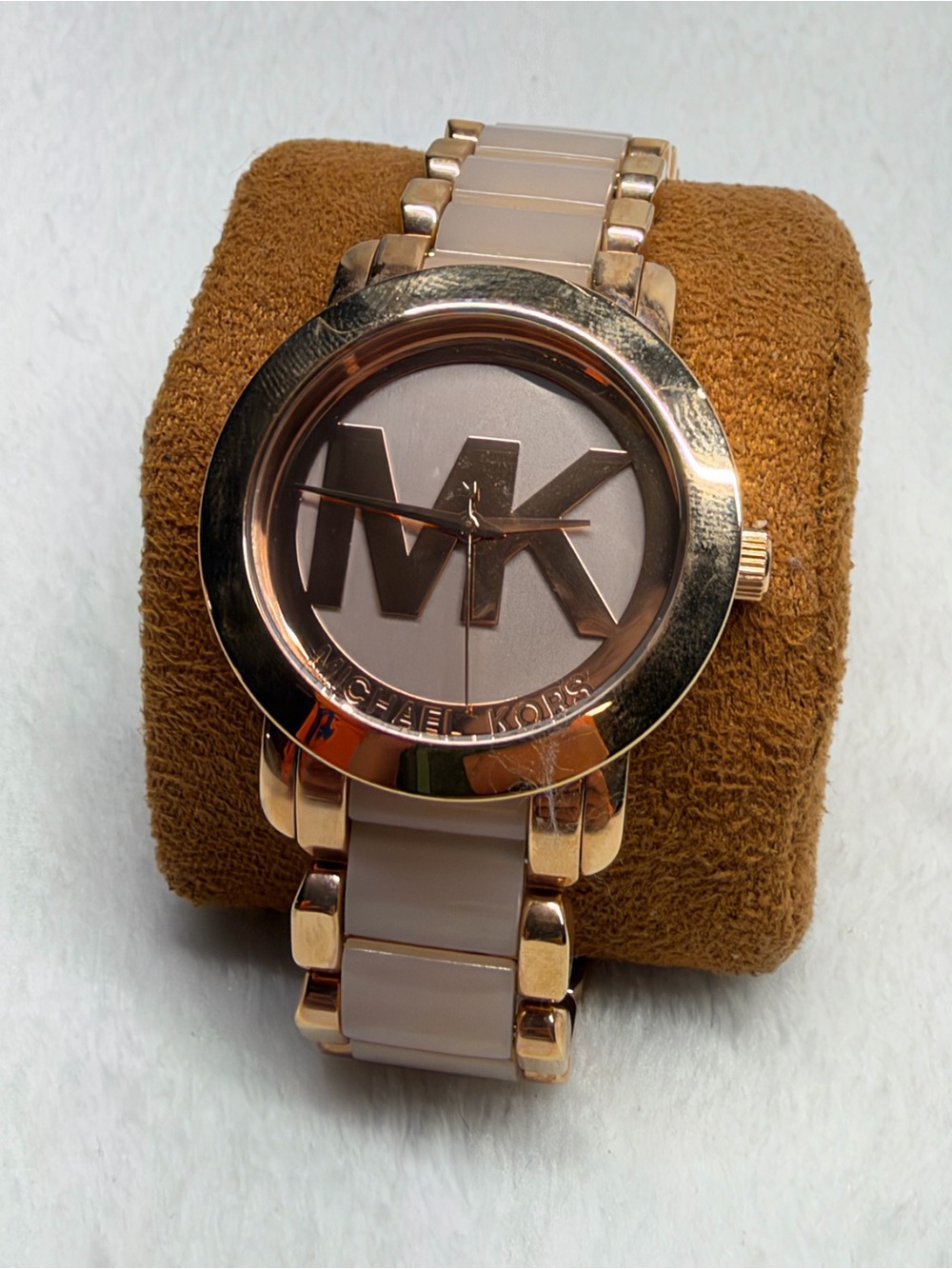 Michael Kors Runway Janelle Rose Gold Pink MK Women's MK7135 Watch New Battery
